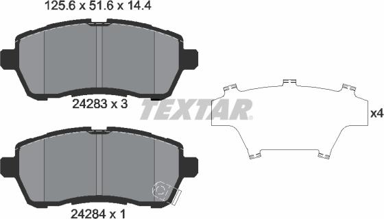 Textar 2428314 - Тормозные колодки, дисковые, комплект autospares.lv