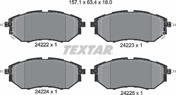 Textar 2422201 - Тормозные колодки, дисковые, комплект autospares.lv