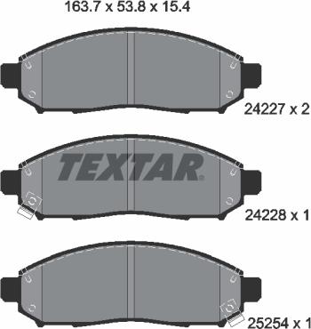 Textar 2422704 - Тормозные колодки, дисковые, комплект autospares.lv