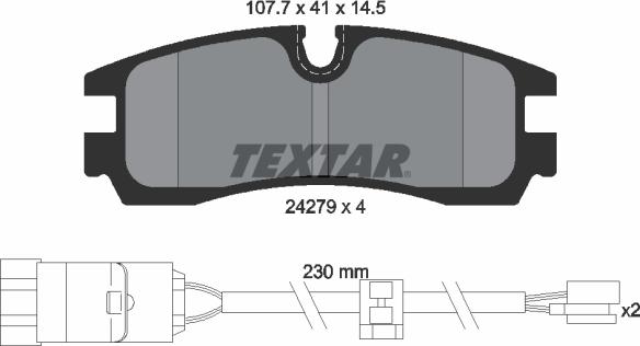 Textar 2427901 - Тормозные колодки, дисковые, комплект autospares.lv