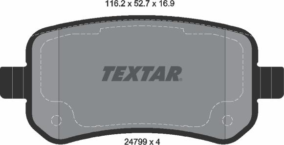 Textar 2479901 - Тормозные колодки, дисковые, комплект autospares.lv