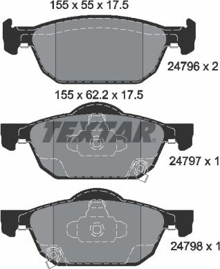 Textar 2479601 - Тормозные колодки, дисковые, комплект autospares.lv