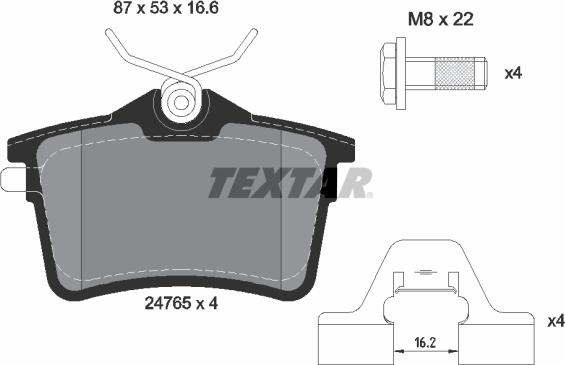 Textar 2476501 - Тормозные колодки, дисковые, комплект autospares.lv