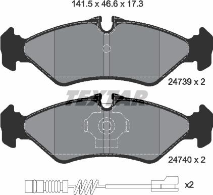 Textar 2473901 - Тормозные колодки, дисковые, комплект autospares.lv