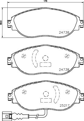 Textar 2473805 - Тормозные колодки, дисковые, комплект autospares.lv