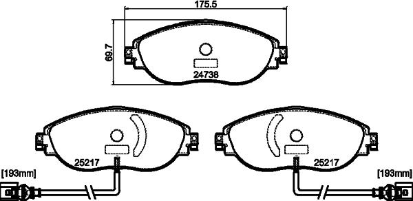 Textar 2473808 - Тормозные колодки, дисковые, комплект autospares.lv