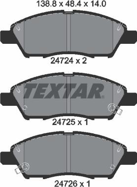 Textar 2472401 - Тормозные колодки, дисковые, комплект autospares.lv