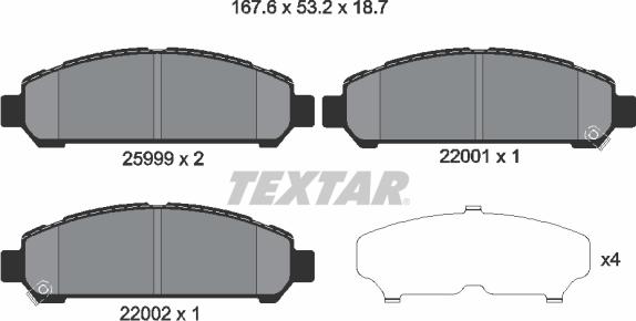 Textar 2599901 - Тормозные колодки, дисковые, комплект autospares.lv