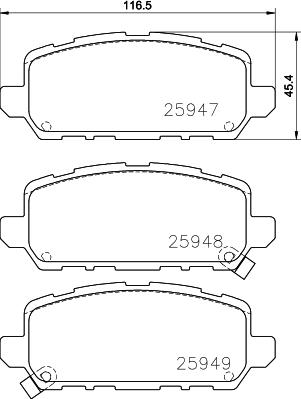 Textar 2594703 - Тормозные колодки, дисковые, комплект autospares.lv