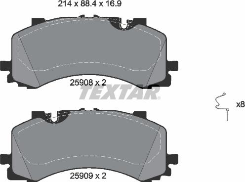 Textar 2590801 - Тормозные колодки, дисковые, комплект autospares.lv