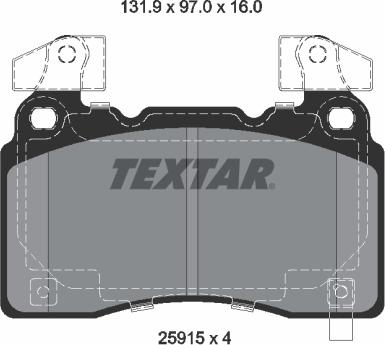 Textar 2591503 - Тормозные колодки, дисковые, комплект autospares.lv