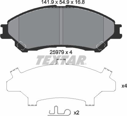 Textar 2597901 - Тормозные колодки, дисковые, комплект autospares.lv