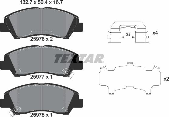 Textar 2597601 - Тормозные колодки, дисковые, комплект autospares.lv