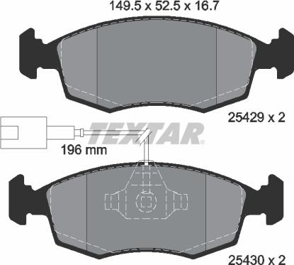 Textar 2542901 - Тормозные колодки, дисковые, комплект autospares.lv