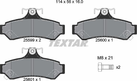 Textar 2559901 - Тормозные колодки, дисковые, комплект autospares.lv