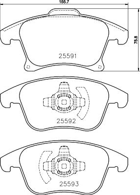 Textar 2559101 - Тормозные колодки, дисковые, комплект autospares.lv