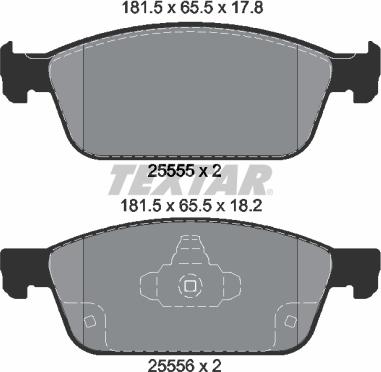 Textar 2555501 - Тормозные колодки, дисковые, комплект autospares.lv