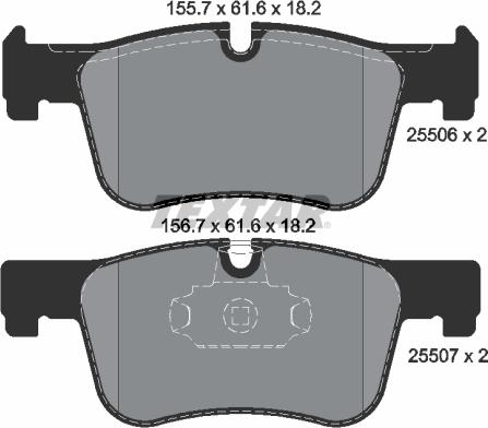 Textar 2550601 - Тормозные колодки, дисковые, комплект autospares.lv