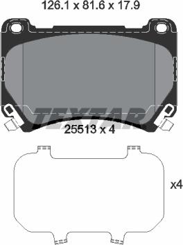 Textar 2551301 - Тормозные колодки, дисковые, комплект autospares.lv