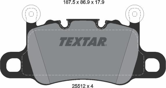 Textar 2551201 - Тормозные колодки, дисковые, комплект autospares.lv
