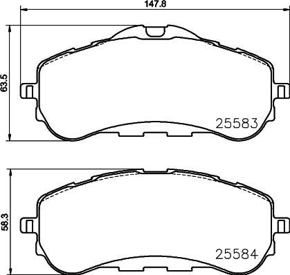 Textar 2558301 - Тормозные колодки, дисковые, комплект autospares.lv