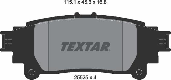 Textar 2552501 - Тормозные колодки, дисковые, комплект autospares.lv