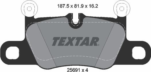 Textar 2569101 - Тормозные колодки, дисковые, комплект autospares.lv