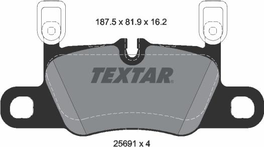 Textar 2569103 - Тормозные колодки, дисковые, комплект autospares.lv