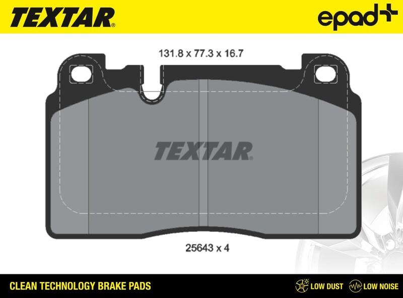 Textar 2564305CP - Тормозные колодки, дисковые, комплект autospares.lv