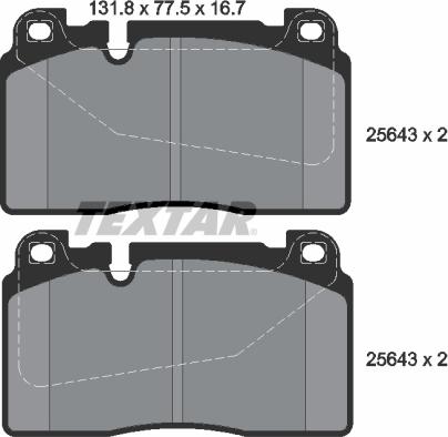 Textar 2564301 - Тормозные колодки, дисковые, комплект autospares.lv