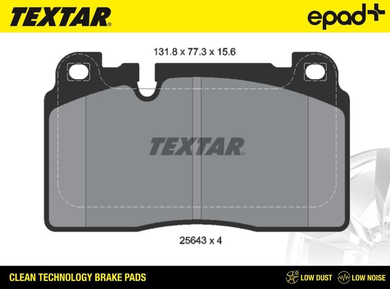 Textar 2564302CP - Тормозные колодки, дисковые, комплект autospares.lv