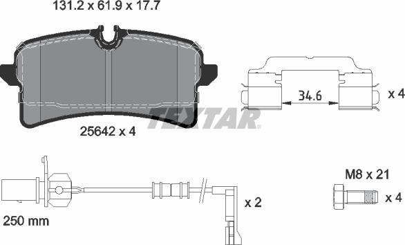 Textar 2564201 - Тормозные колодки, дисковые, комплект autospares.lv