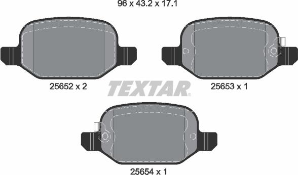 Textar 2565201 - Тормозные колодки, дисковые, комплект autospares.lv