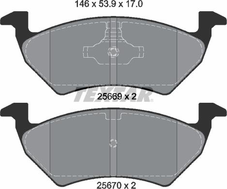 Textar 2566901 - Тормозные колодки, дисковые, комплект autospares.lv