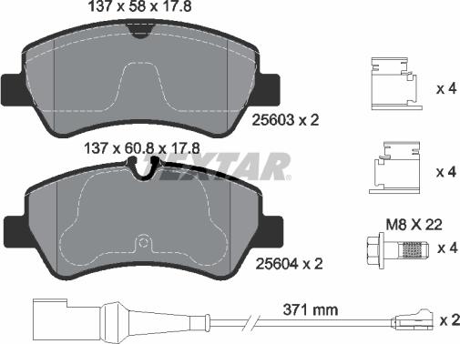 Textar 2560303 - Тормозные колодки, дисковые, комплект autospares.lv