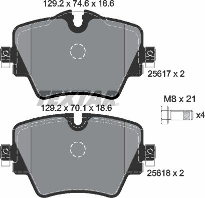 Textar 2561701 - Тормозные колодки, дисковые, комплект autospares.lv