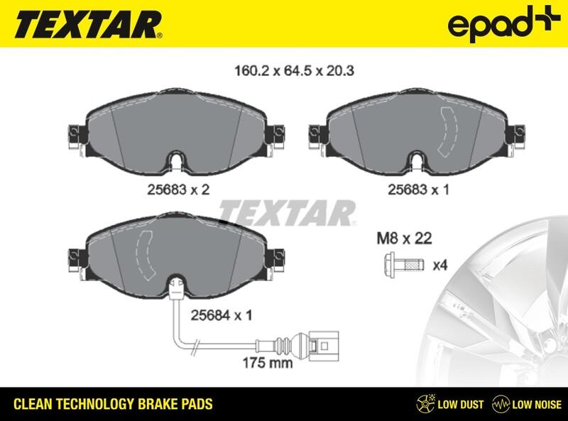 Textar 2568301CP - Тормозные колодки, дисковые, комплект autospares.lv