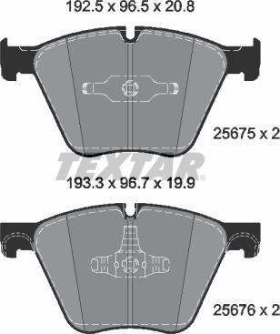 Textar 2567501 - Тормозные колодки, дисковые, комплект autospares.lv