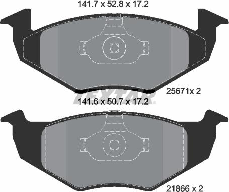 Textar 2567101 - Тормозные колодки, дисковые, комплект autospares.lv