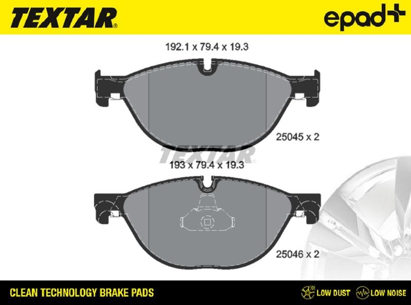 Textar 2504501CP - Тормозные колодки, дисковые, комплект autospares.lv