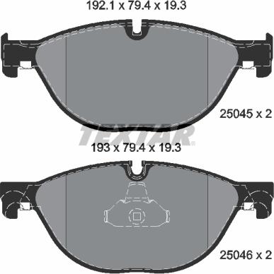 Textar 2504501 - Тормозные колодки, дисковые, комплект autospares.lv