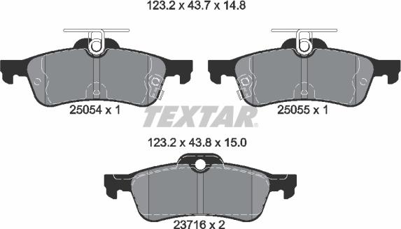 Textar 2505401 - Тормозные колодки, дисковые, комплект autospares.lv