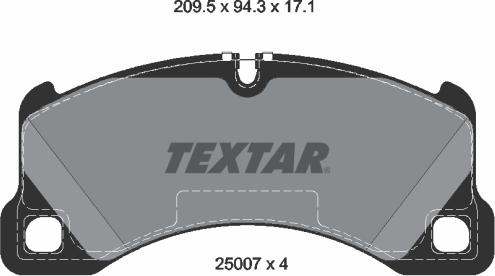Textar 2500703 - Тормозные колодки, дисковые, комплект autospares.lv