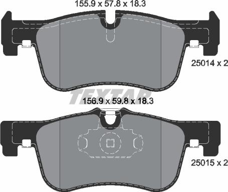 Textar 2501401 - Тормозные колодки, дисковые, комплект autospares.lv