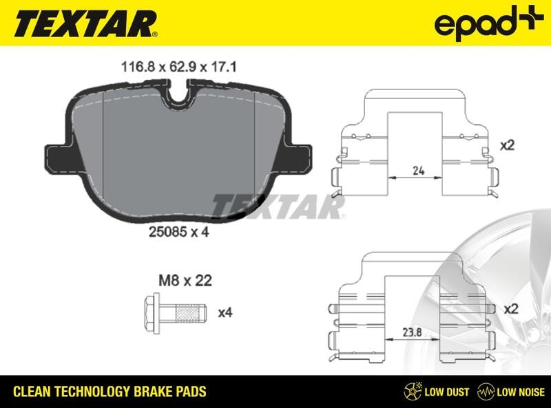 Textar 2508501CP - Тормозные колодки, дисковые, комплект autospares.lv