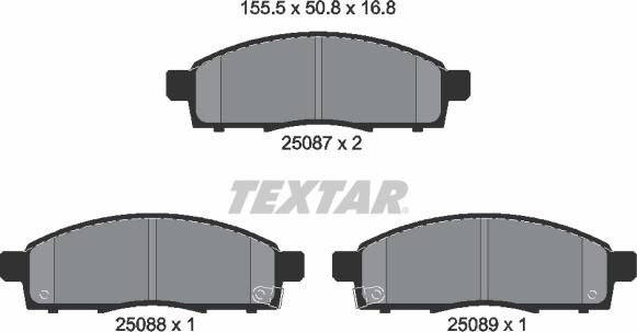 Textar 2508701 - Тормозные колодки, дисковые, комплект autospares.lv