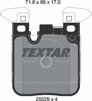 Textar 2502902 - Тормозные колодки, дисковые, комплект autospares.lv