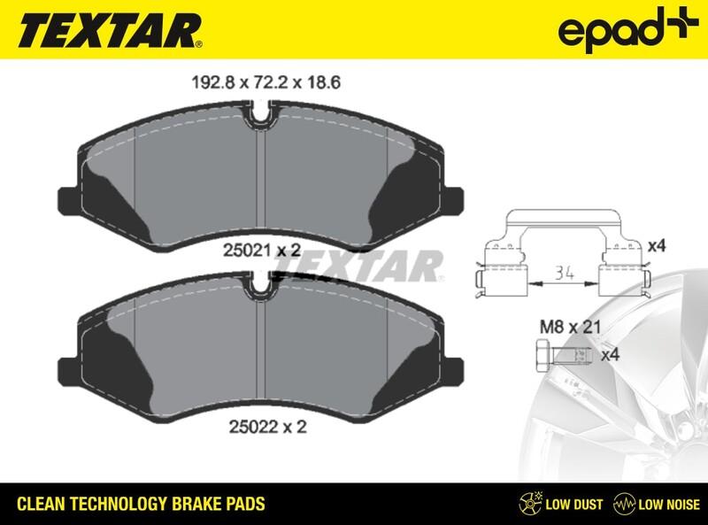 Textar 2502101CP - Тормозные колодки, дисковые, комплект autospares.lv