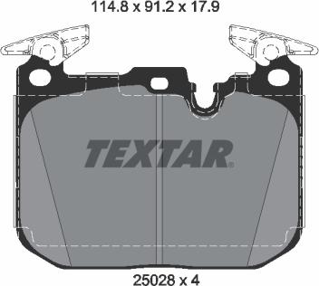 Textar 2502805 - Тормозные колодки, дисковые, комплект autospares.lv