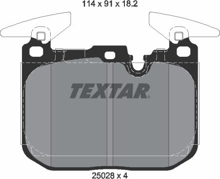 Textar 2502801 - Тормозные колодки, дисковые, комплект autospares.lv